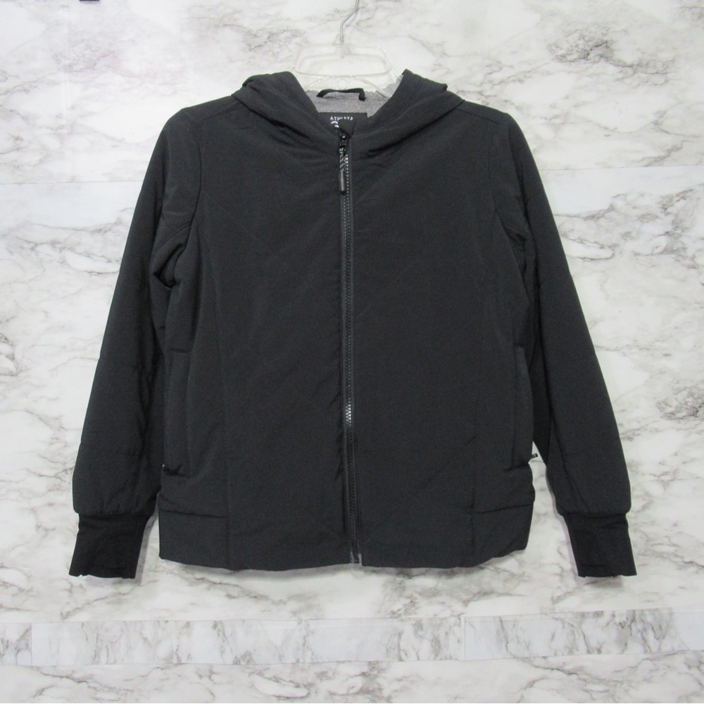 Athleta Girl Jump to it Black Lined Hooded Jacket Size Small 7